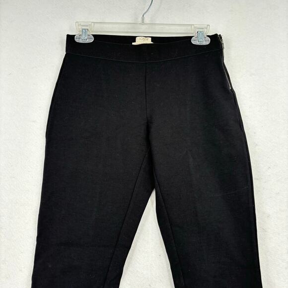 J Crew Gigi Pant Women's Size 4 Black Ponte Stretch Trouser Legging Side Zip - Picture 2 of 11